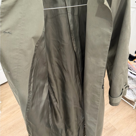 & Other Stories Stockholm Atelier Khaki Olive Green Trench Coat Womens Medium - Picture 4 of 16